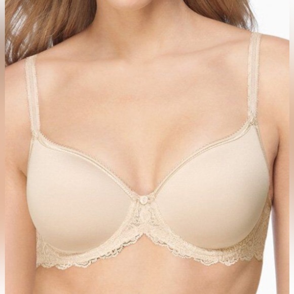 NEW WACOAL Seduction spacer Elegant Beige Lace Trim Bra - Picture 1 of 6